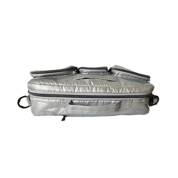 Lug Railcar Crossbody Tote Bag Metallic Silver Adjustable Removeable Strap RFID - Picture 5 of 12